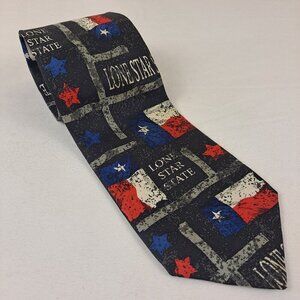 Ralph Martin & Co Texas Lone Star State Pattern Tie 100% Silk